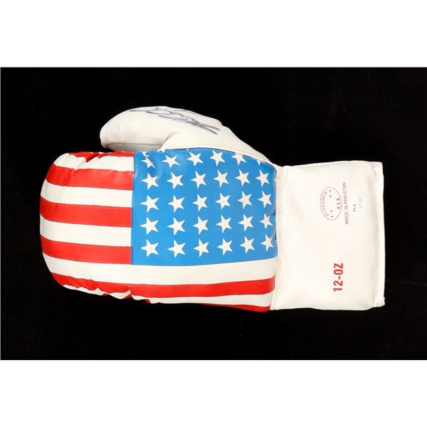 RIDDICK BOWE SIGNED BOXING GLOVE JSA COA