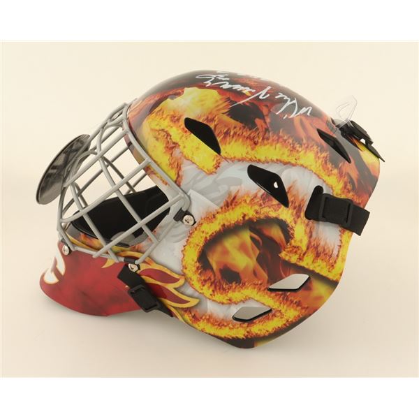 MIKE VERNON SIGNED CALGARY FLAMES FULL SIZE GOALIE MASK (SCHWARTZ COA)
