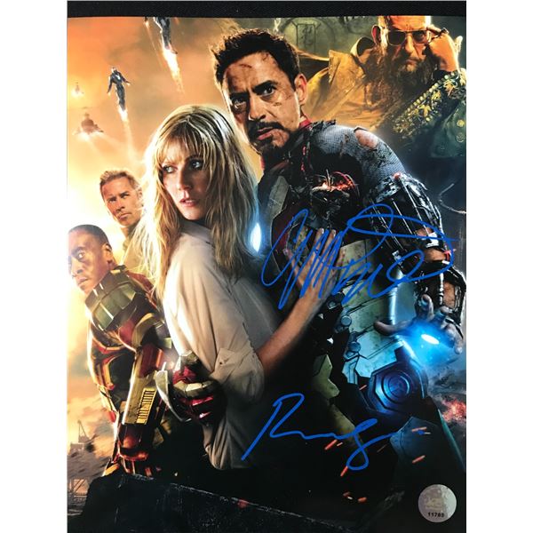ROBERT DOWNEY JNR AND GWYNETH PALTROW DUAL SIGNED IRON MAN 8X10 - KB COA