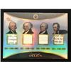 Image 1 : 2024 PIECES OF THE PAST NO.192 JEFFERSON.ADAMS,HAMILTON AND LINCOLN AUTHENTIC RELIC
