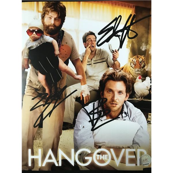 ED HELMS. BRADLEY COOPER, ZACK GILIFINAKIS  SIGNED HANGOVER 8X10 - KB COA