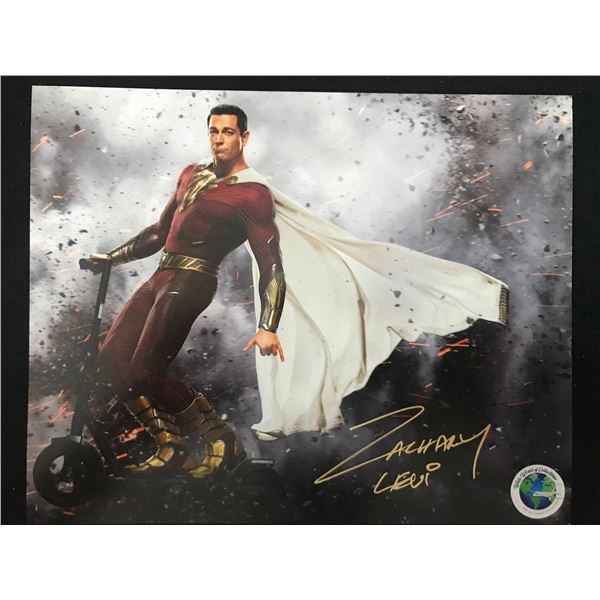 ZACHARY LEVI SIGNED SHAZAM 8X10 - WWOC COA