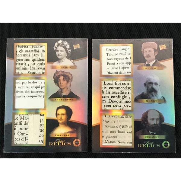 LOT OF 2 TRIPLE RELIC TRADING CARDS