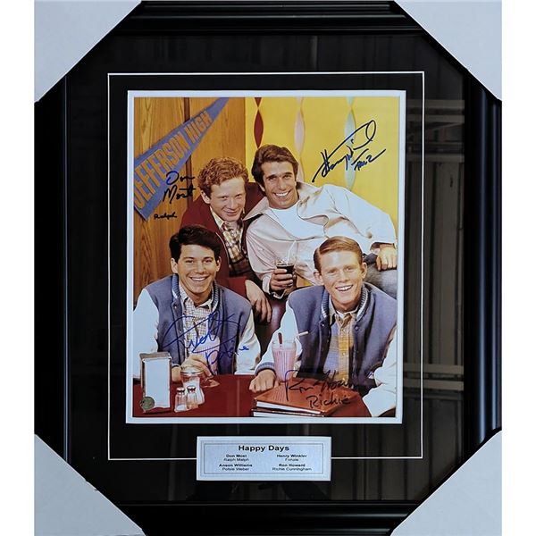"Happy Days" Framed Cast-Signed 11X14 Photo FROZEN POND