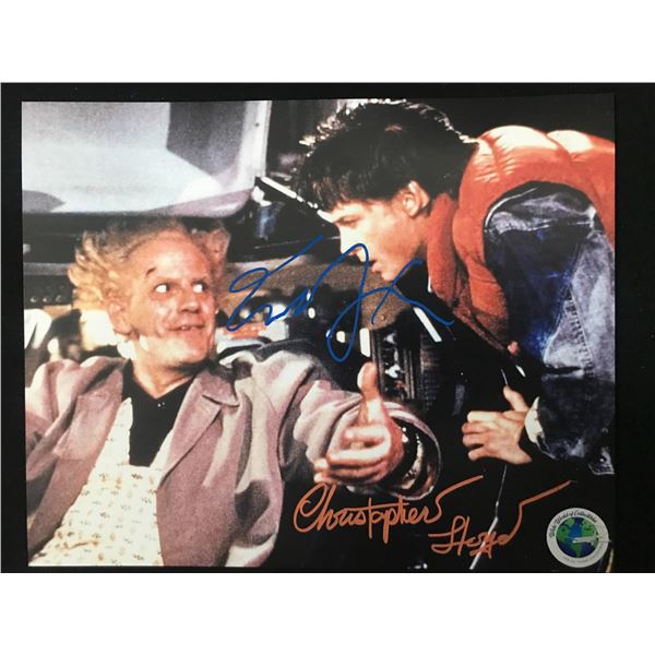 CHRISTOPHER LLOYD AND MICHAEL J FOX SIGNED 8X10 - WWOC COA