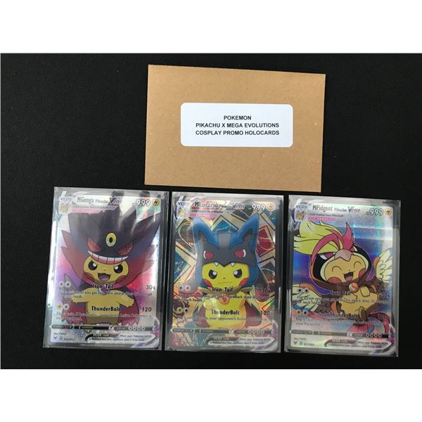 LOT OF 3 POKEMON COSPLAY PROMO HOLO CARDS