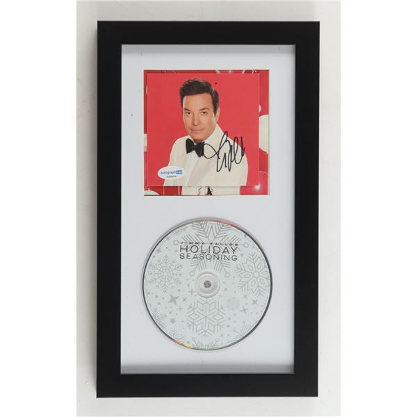 Jimmy Fallon Signed  Holiday Seasoning  Custom Framed CD Insert Display (ACOA)