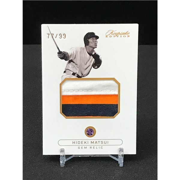 HIDEKI MATSUI GEM PATCH RELIC TRADING CARD 77/99