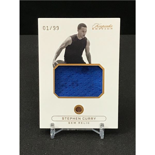 STEPHEN CURRY GEM PATCH RELIC TRADING CARD 01/99