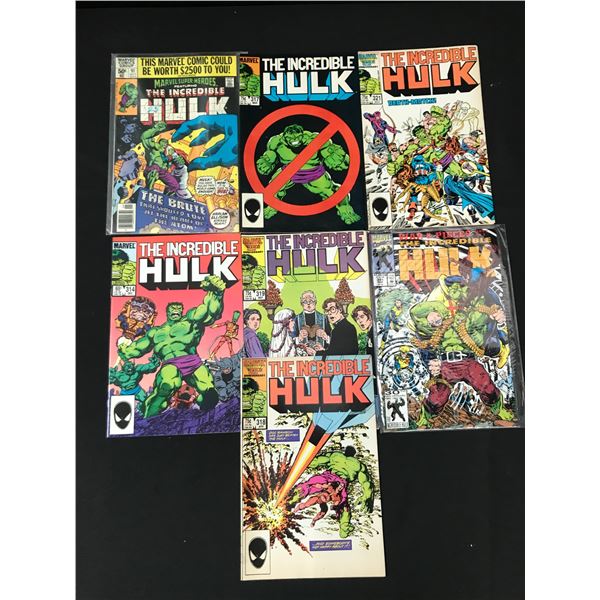 LOT OF 7 INCREDIBLE HULK COMICS (MARVEL COMICS)