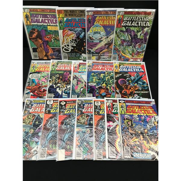 LOT OF 16 BATTLESTAR GALACTICA COMICS (MARVEL COMICS)