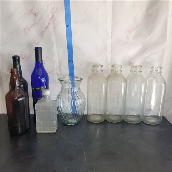 Lot of Vintage Glassware & Milk Bottles