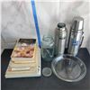 Image 1 : Mixed Home Estate Lot - Vtg Blue Canning Jar, Pyrex +
