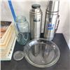 Image 2 : Mixed Home Estate Lot - Vtg Blue Canning Jar, Pyrex +