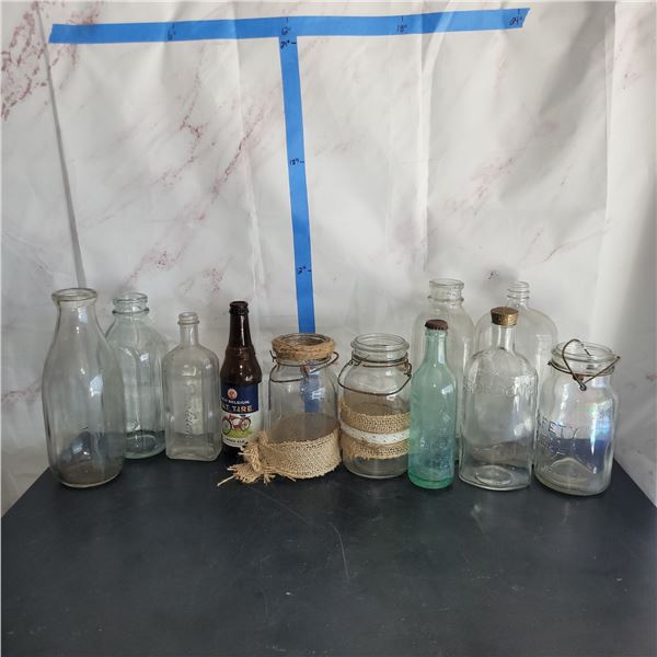 Lof of Vintage Glassware & Milk Bottles