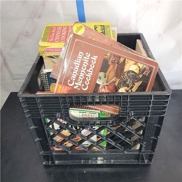 Milk Crate of Cookbooks! All Sorts of Different Cultural Books - Wok, Jewish, Mennonite and more!