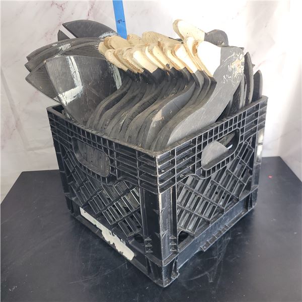 Milk Crate Full of Wooden Duck Decoys - Approx 20