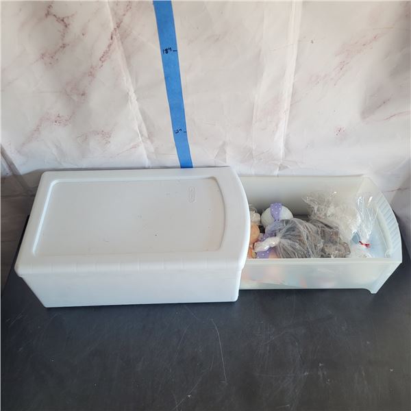 Small Plastic Organizer with Contents - Soaps, Bath Bombs, Old Castor Wheels