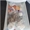 Image 2 : Small Plastic Organizer with Contents - Soaps, Bath Bombs, Old Castor Wheels