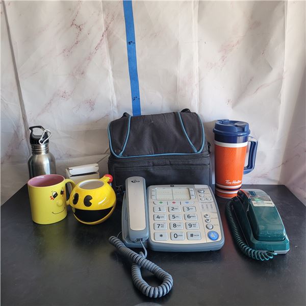 Mixed Home Estate Lot - Pac Man Mug, Oilers Travel Mug, Phones ++