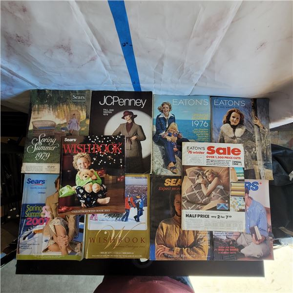 Lot of Vintage Department Store Catalogs - Sears, Eatons, JC Penny - 1970 Up
