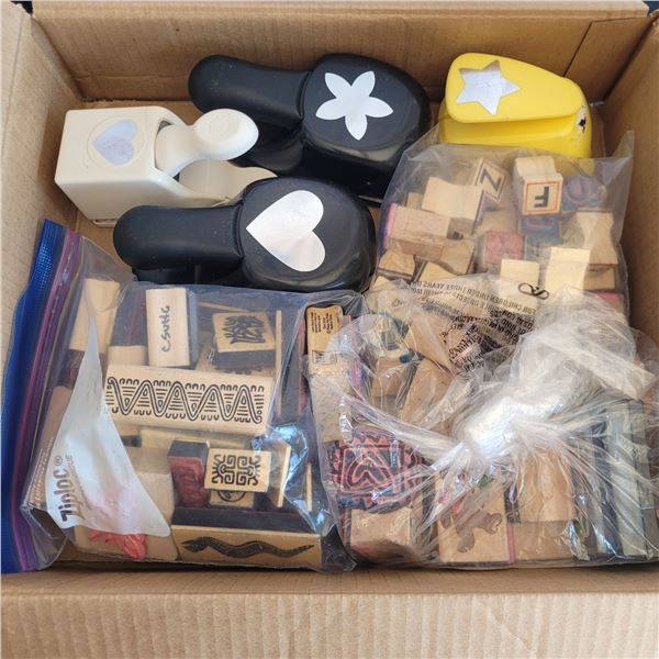 Box Full of Stampin Up Stamps, Punchers