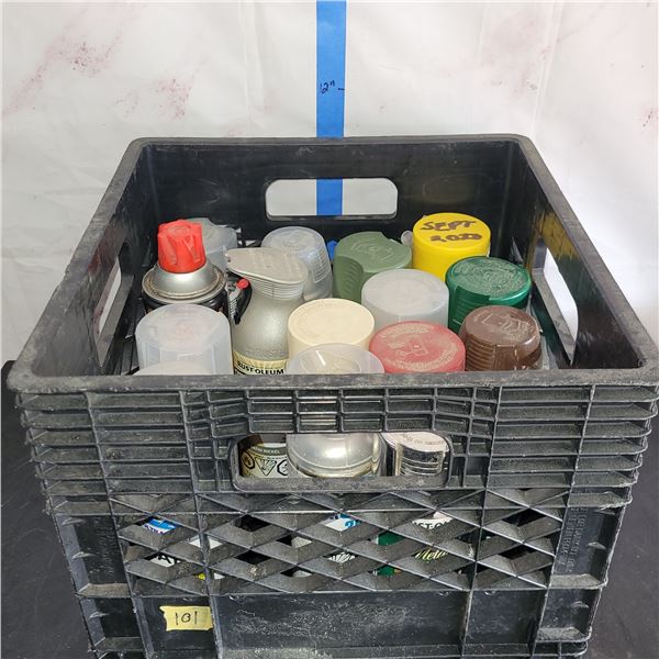 Black Milk Crate w/ Various Spray Paints - Never Frozen