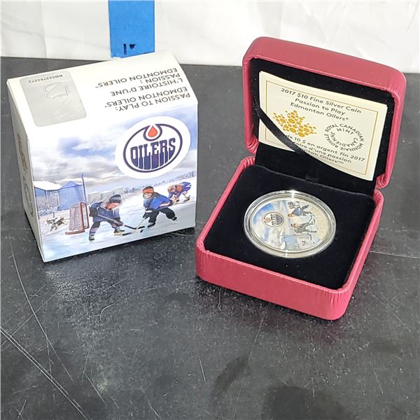 2017 Fine Silver $10 Coin - Passion to Play: Edmonton Oilers - No GST