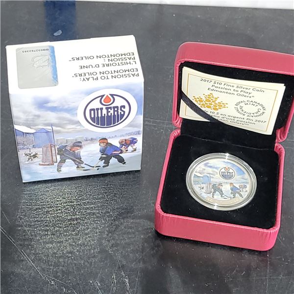 2017 Fine Silver $10 Coin - Passion to Play: Edmonton Oilers - No GST