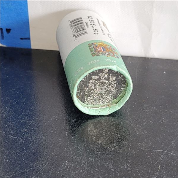 Royal Canadian Mint Roll of 2024 50 Cent Pieces