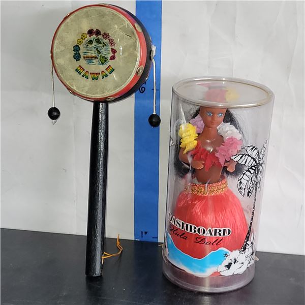 Vintage New in Box Dashboard Hula Girl + Hula Noise Maker