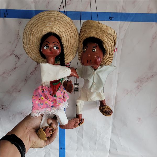 Pair of Mexican or South American Marionette Puppets