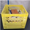 Image 7 : Yellow Milk Crate with Home Repair Books (they look new and unused)