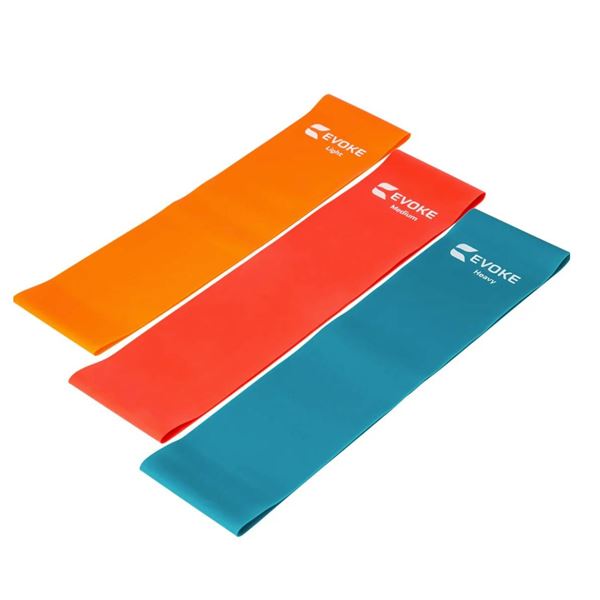 Evoke Latex Resistance Loop Set, Includes 3 Bands