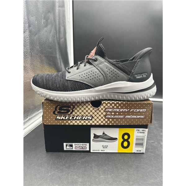 Skechers Men’s Memory Foam Size 8 Black/Grey Casual Shoes