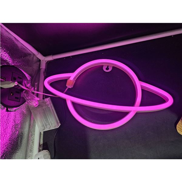 LED Neon Light in Planet Design with Battery and USB Power Options