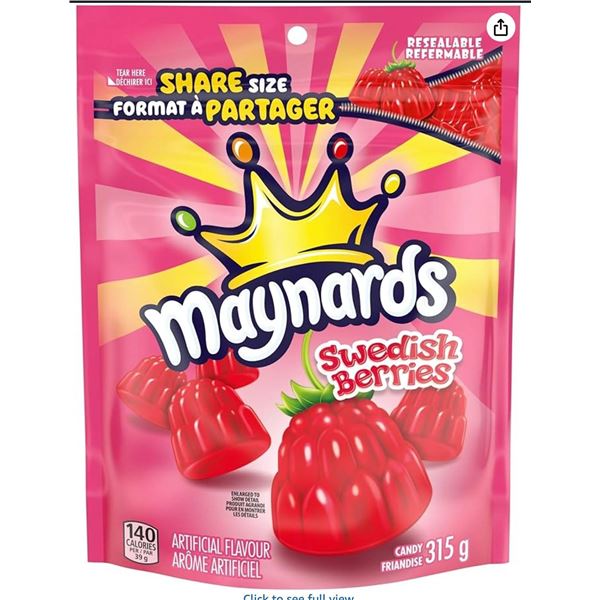 Maynards Swedish Berries 3-Pack 315g Each, Share Size Format