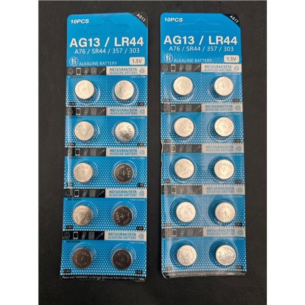 20 AG13 LR44 A76 Alkaline Button Cell Batteries, 1.5V