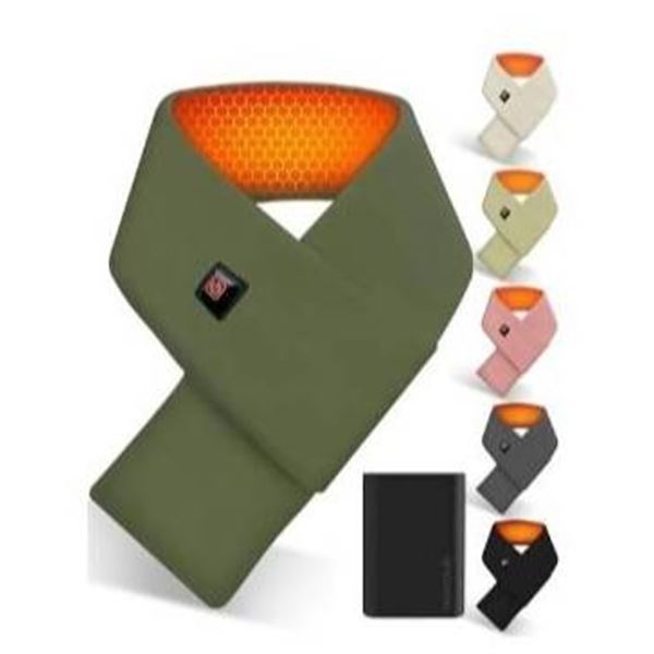 Genovega Heated Scarf with USB Rechargeable Adjustable Heating in Olive Green