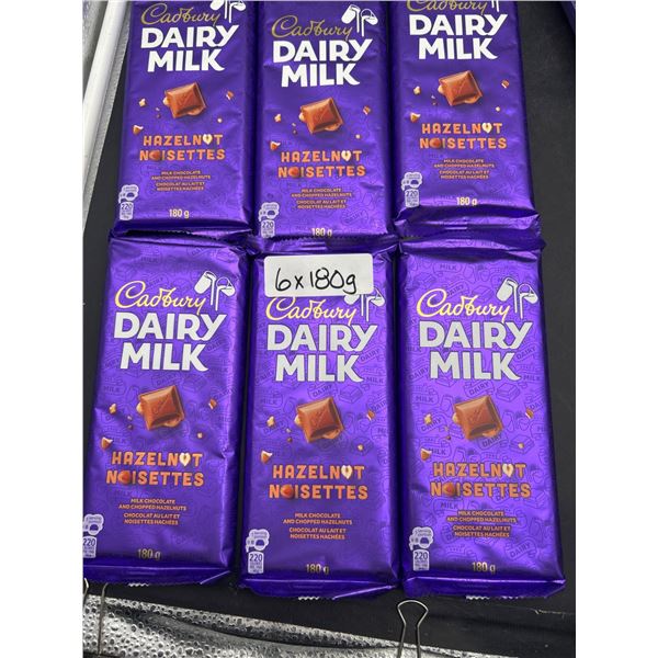 Cadbury Dairy Milk Hazelnut 6 x 180g Milk Chocolate Bars