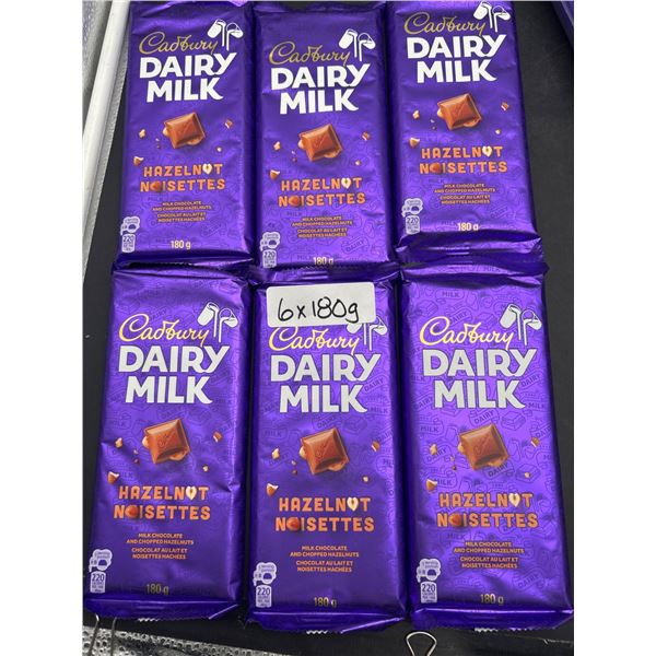 Cadbury Dairy Milk Hazelnut 6 x 180g Milk Chocolate Bars