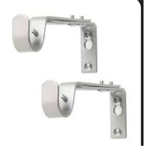 Kenney Adjustable Brackets for 3/4 in (19 mm) Rods, Silver, Set of 5