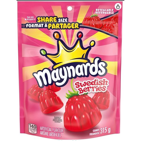 Maynards Swedish Berries 3-Pack 315g Each, Share Size Format