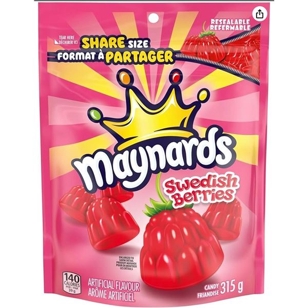 Maynards Swedish Berries 3-Pack 315g Each, Share Size Format