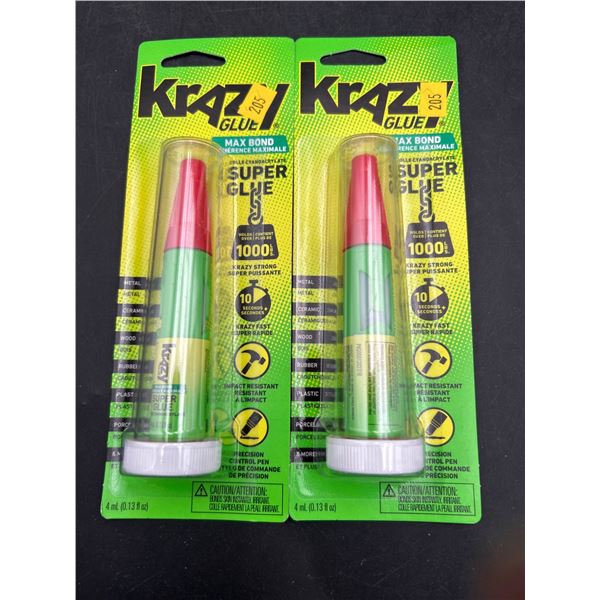 Krazy Glue Max Bond Super Glue, 4g Bottles, Set of 2