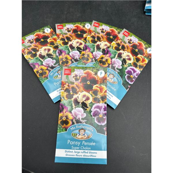 Mr. Fothergill’s Pansy Pensee Super Chalon Flower Seeds – Lot of 5 Packets