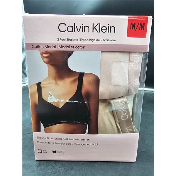 Calvin Klein 2 Pack Bralette Cotton Modal Blend Medium