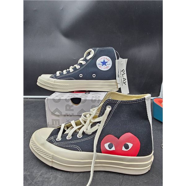 Converse Chuck 70 CDG Play High Black Canvas Sneakers, Men’s Size 5, Women’s Size 
