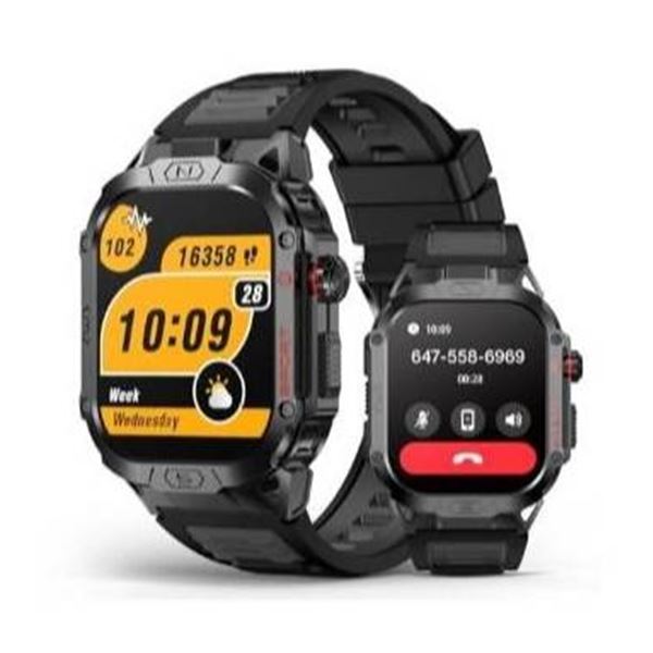 Squyie Smart Watch with Black Strap and Digital Display