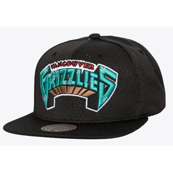 Mitchell & Ness Black Vancouver Grizzlies Hardwood Classics Meshed Up Snapback Hat